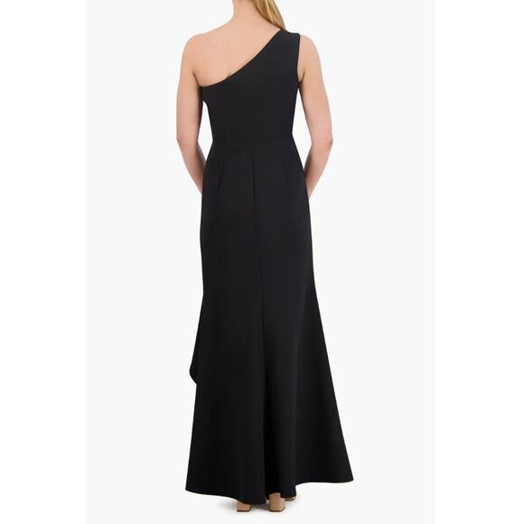 Vince Camuto Ruffle Detail One-Shoulder High-Low Gown Black Size 12 NWT Elegant - Picture 9 of 14